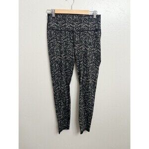 VARLEY Luna High Rise 7/8 Legging In Dark Mono Zebra Black Gray Print - Sz Large